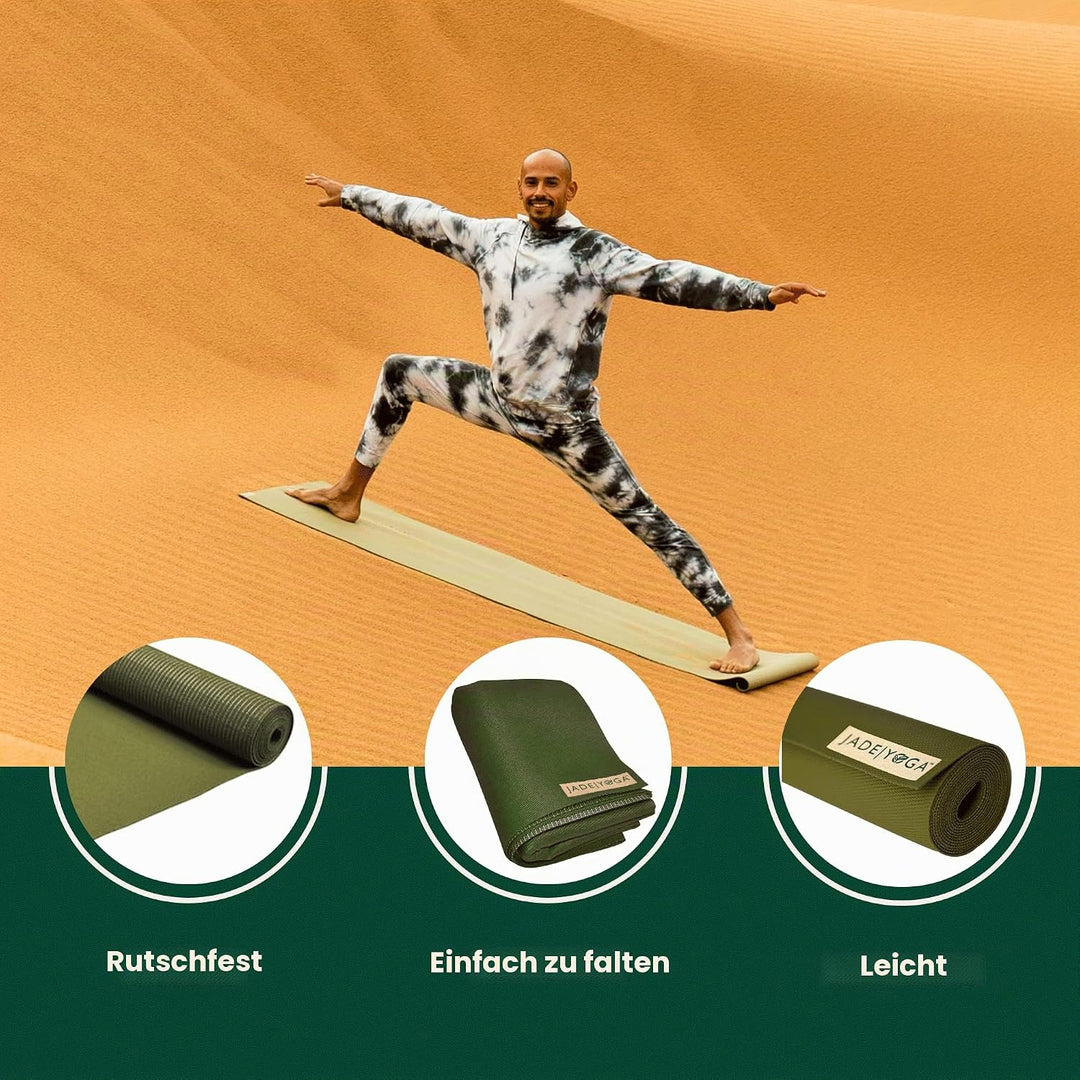 Jade Yoga Voyager Yogamatte, 1,6 mm olivgrün, olivgrün