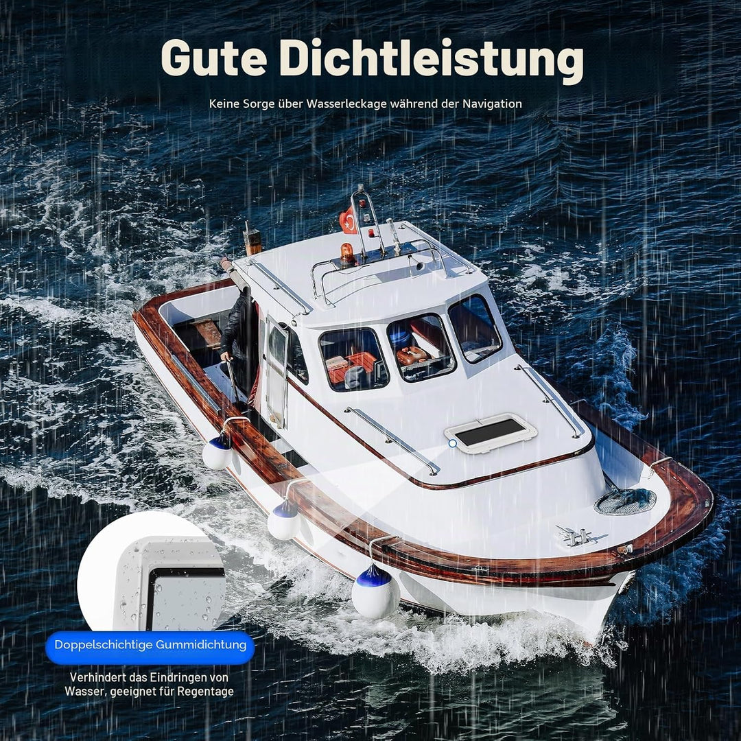Boat Bullauge Fenster, 4mm Gehärtetem Glas Bullauge beständige, Rechteckiges Öffnung Portlight Boots