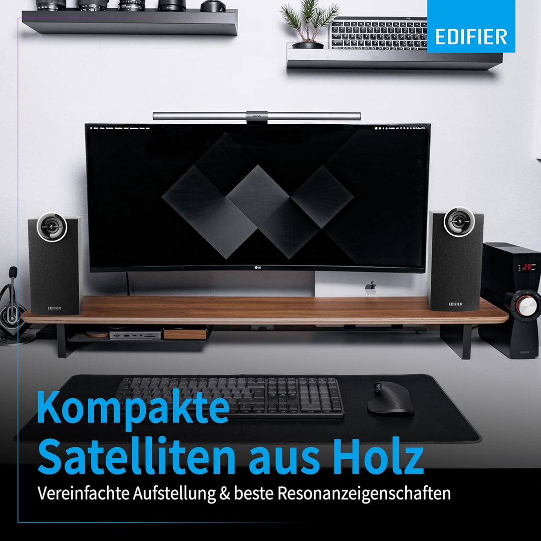 EDIFIER C2XD 2.1 Lautsprechersystem (53 Watt) mit Infrarot-Fernbedienung und optischem Eingang, C2XD