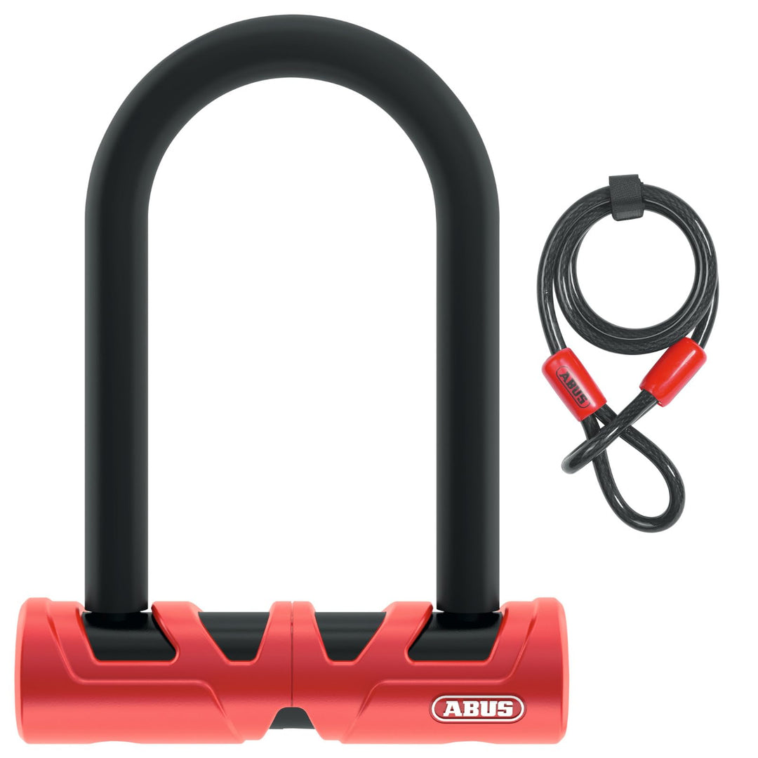 ABUS Bügelschloss Ultimate 420 + USH-Halter + Sicherungskabel Cobra 10/120 - Fahrradschloss-Set - AB
