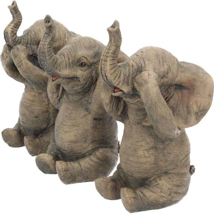 Nemesis Now Dekofigur Drei weise Elefanten, 16 cm, Grau