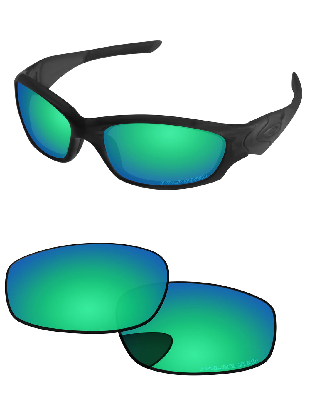 PapaViva Ersatzlinsen für for Oakley Straight Jacket 2007 Blaugrün - Polarisiert, Blaugrün - Polaris