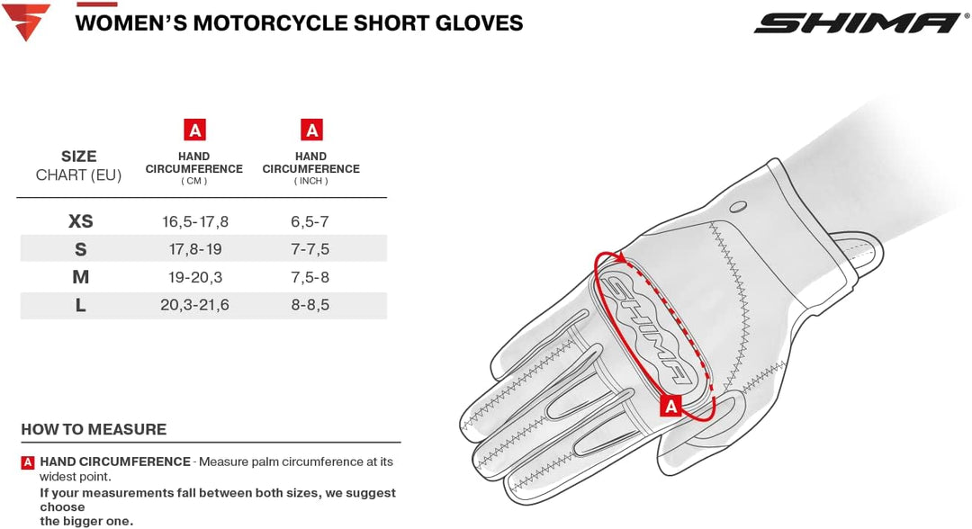 SHIMA AIR 2.0 LADY Motorradhandschuhe Damen - Belüftete, Sommer Handschuhe aus Mesh mit Knöchel und