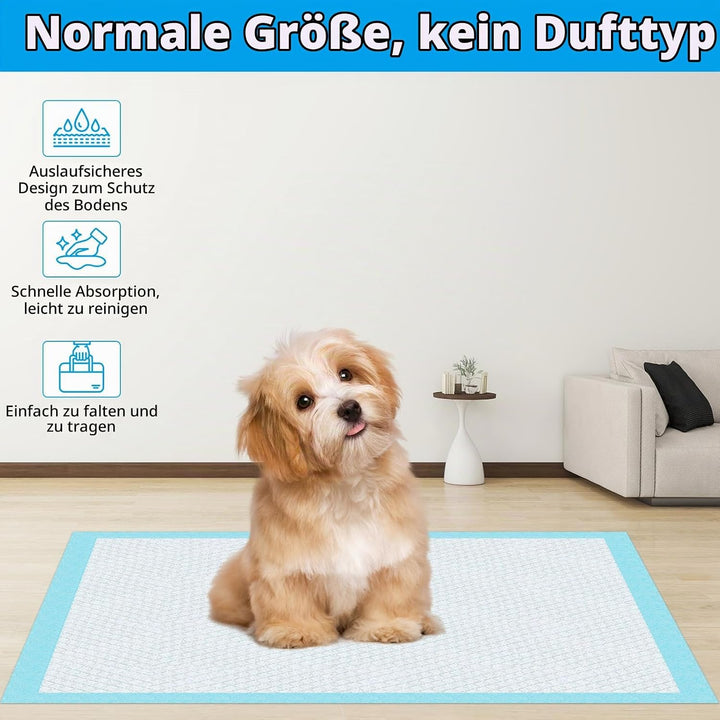 100 Stück PIPI Matten für Hunde und Welpen, 33 × 45cm Trainingspads, Wickelunterlagen Baby Geeignet