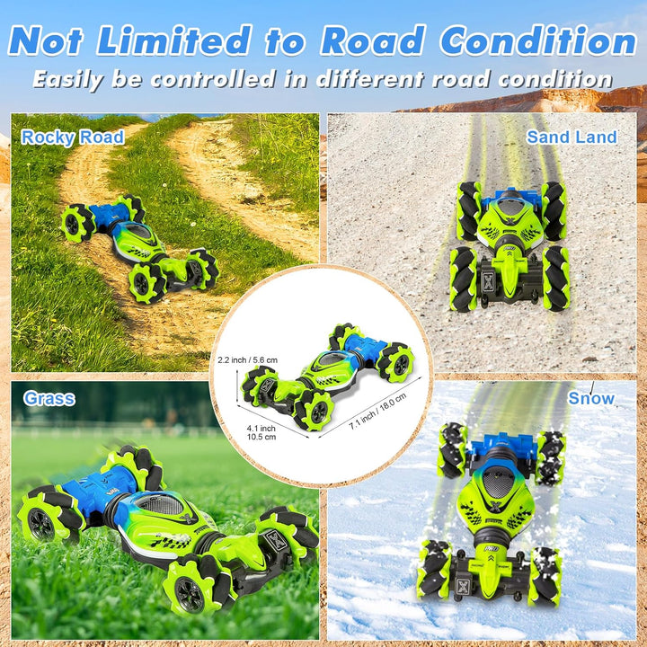 Fosgoit Ferngesteuertes Auto ab 4 5 6 7 8 Jahre RC Auto Kinder 2,4 GHz 4WD Stunt Twist Car, 360° Spi