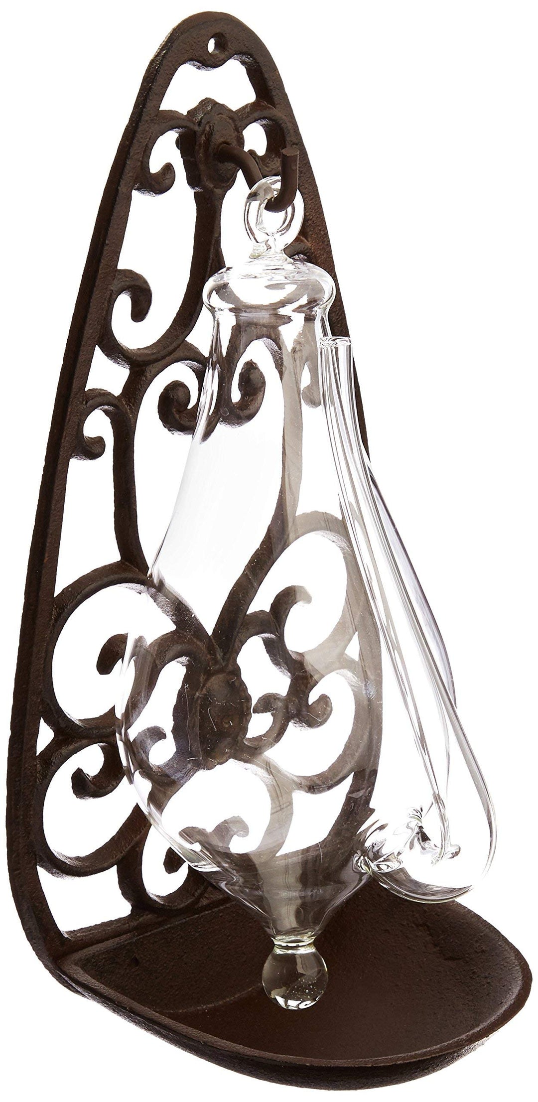 Esschert Gusseisenhalterung Glasbarometer, transpartent, 13,9 x 12 x 27,7 cm Single, Single