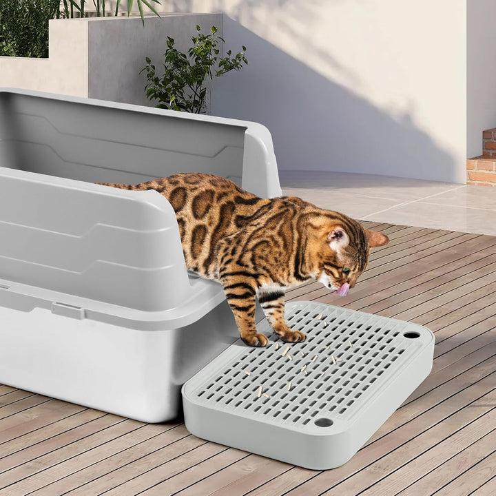 Katzentreppe, Katzentoilette Rampenmatte mit Filterfunktion, Katzen Stufen für automatische selbstre