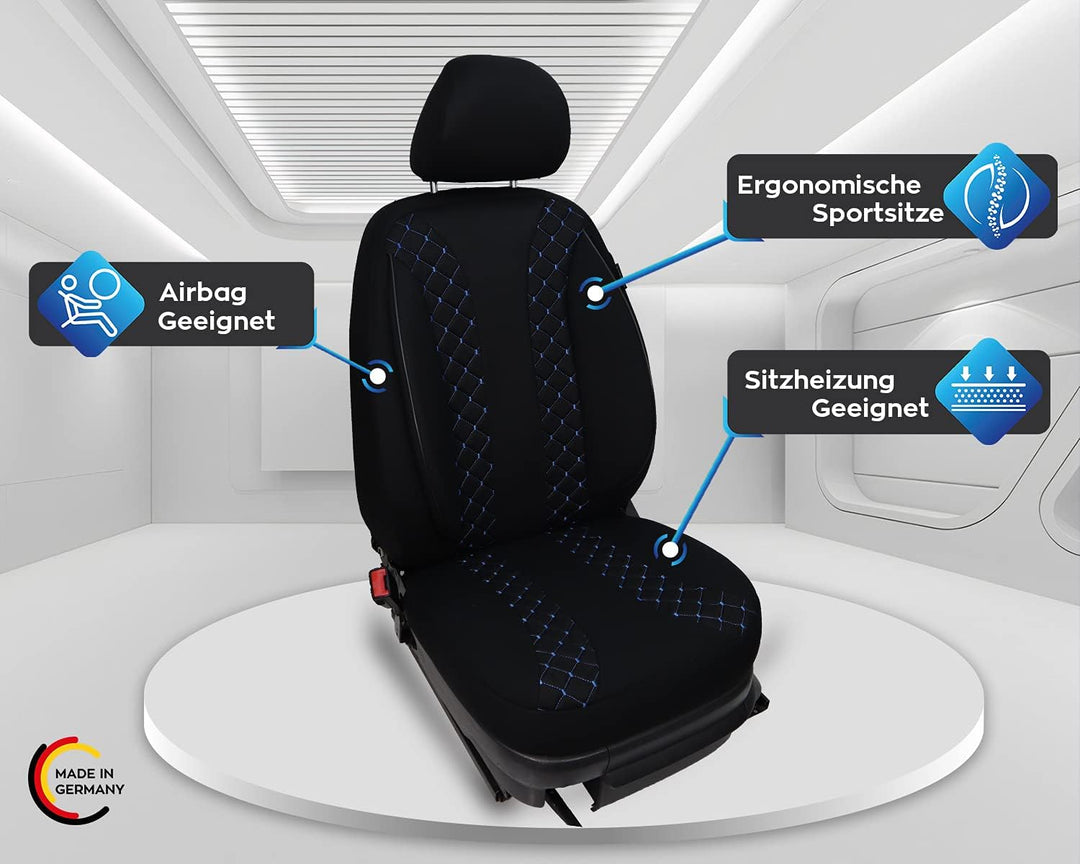 BREMER SITZBEZÜGE Mass Auto Schonbezüge kompatibel mit VW Golf Plus Fahrer &amp; Beifahrer Set ab 2004-2