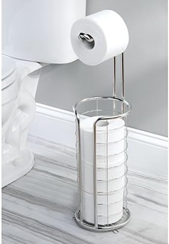 mDesign Toilettenpapierhalter stehend - moderner Papierrollenhalter fürs Badezimmer - rostfreier Klo