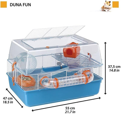 Ferplast Hamsterkäfig Kleintierkäfig, Komplettausstattung, Duna Fun, ca. 55 x 39 x 37.5 cm One size