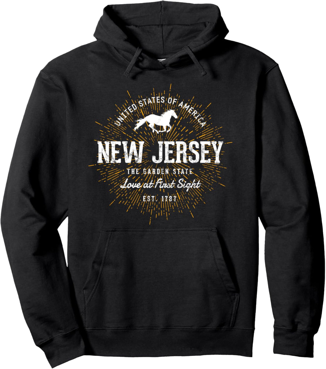 Vereinigte Staaten Vintage Style Retro New Jersey Pullover Hoodie