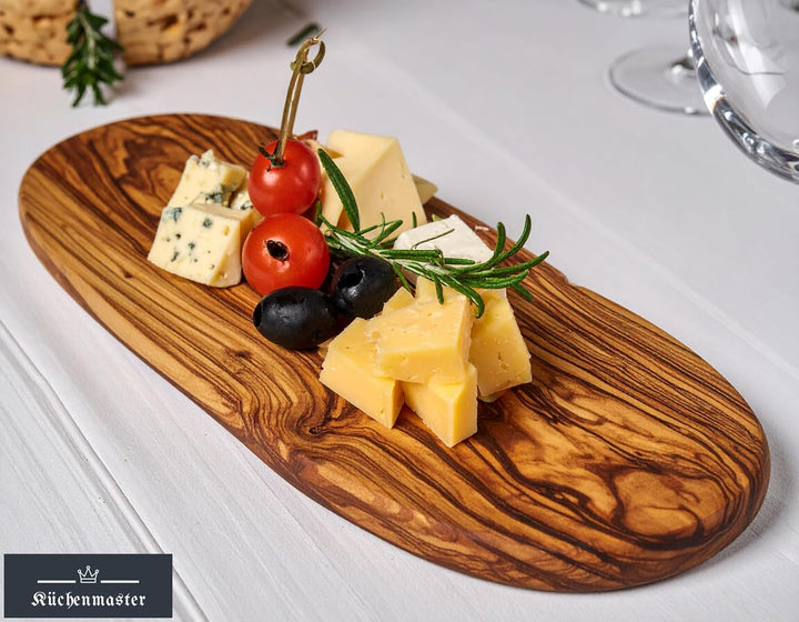 Olivenholz Schneidebrett 32 cm im Naturschnitt, Frühstücksbrettchen Schneidbrett Holzschneidebrett 3