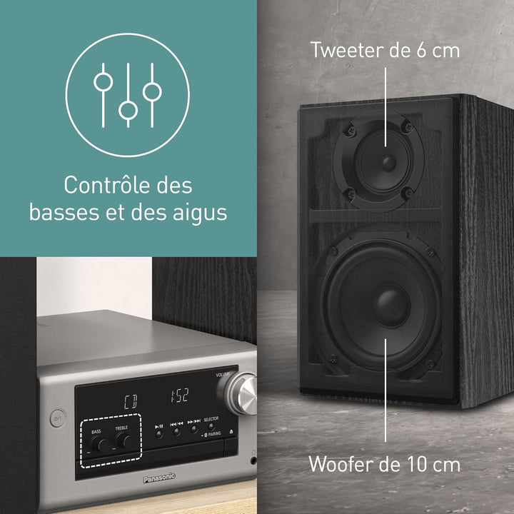 Panasonic SC-PM702EG-S Neat Micro Hi-Fi Stereoanlage mit CD, DAB+/FM-Radio, USB und Bluetooth, Lauts