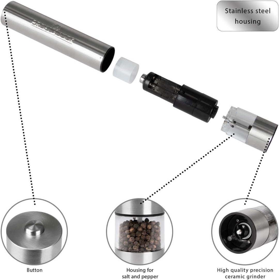 ProfiCook® Elektrische Pfeffer-und Salzmühle, inkl. Licht für eine optimale Dosierung, hochwertiges