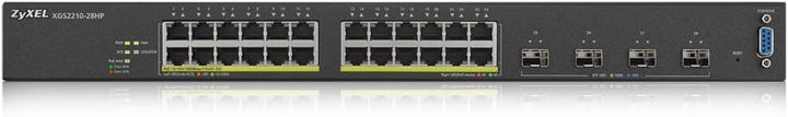 Zyxel 24-Port Gigabit Layer 2 Managed Switch mit PoE+ mit 375 Watt max., 4x 10G [XGS2210-28HP], XGS2