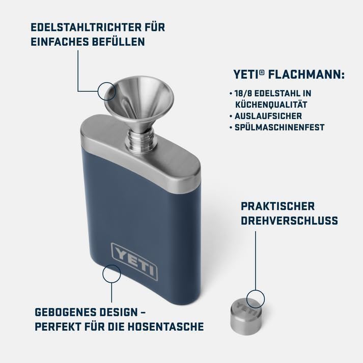 YETI Rambler Flachmann, Navy, 7 oz (207 ml), Navy