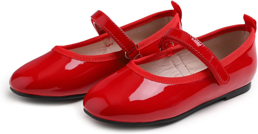 Feversole Girls Cute Dress, Mädchen süsses Kleid Mary Jane Schuhe weiche Party Urlaub Ballerinas 29