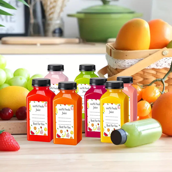 24 Stück 150ml Kunststoff Saftflaschen zum Befüllen, Leere Flaschen Wiederverwendbare Kleine Flasche