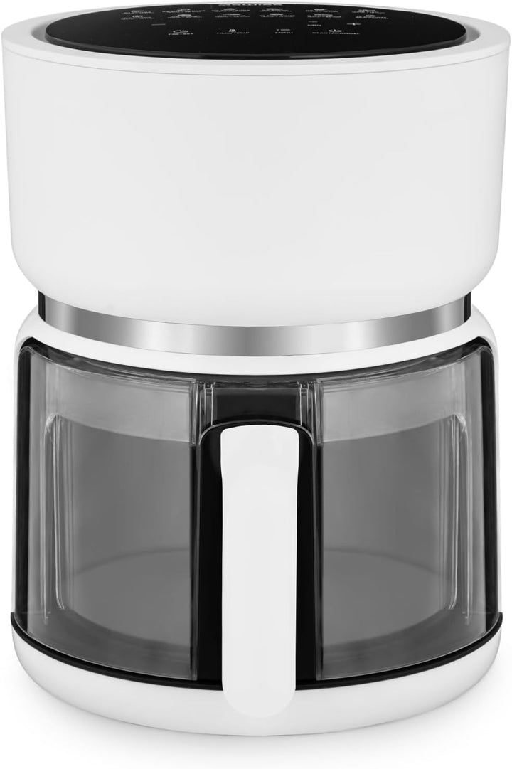 4SWISS Pure Glass – Fettfreie Heissluftfritteuse mit Glasschublade, Top Hygiene System, 12 Programme