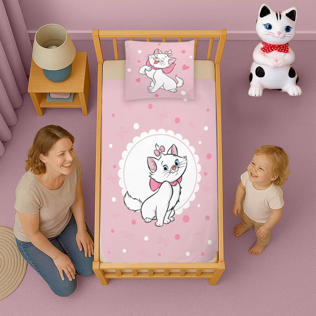 Disney Aristocats Marie Katzenbett Grösse Bettwäsche-Set | Bettbezug 100x135 cm + Kissenbezug 40x60