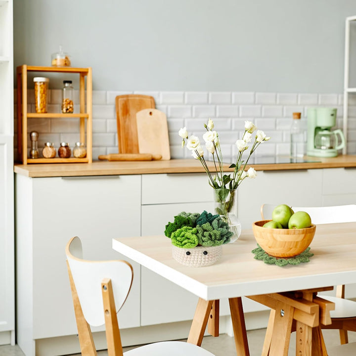 Weldomcor Häkelset für Anfänger, Häkel-Starterset Fleshiness, Blumentopf Pflanze Anfänger Häkelset,