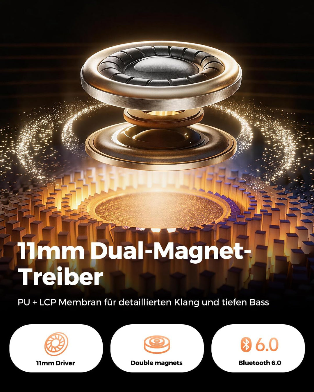 truefree HD-200 In-Ear Sport Kopfhörer, Bluetooth 6.0 Nackenbügel Kopfhörer | Kabellose Magnetische