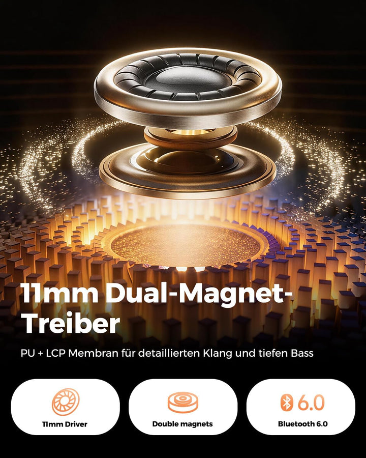 truefree HD-200 In-Ear Sport Kopfhörer, Bluetooth 6.0 Nackenbügel Kopfhörer | Kabellose Magnetische