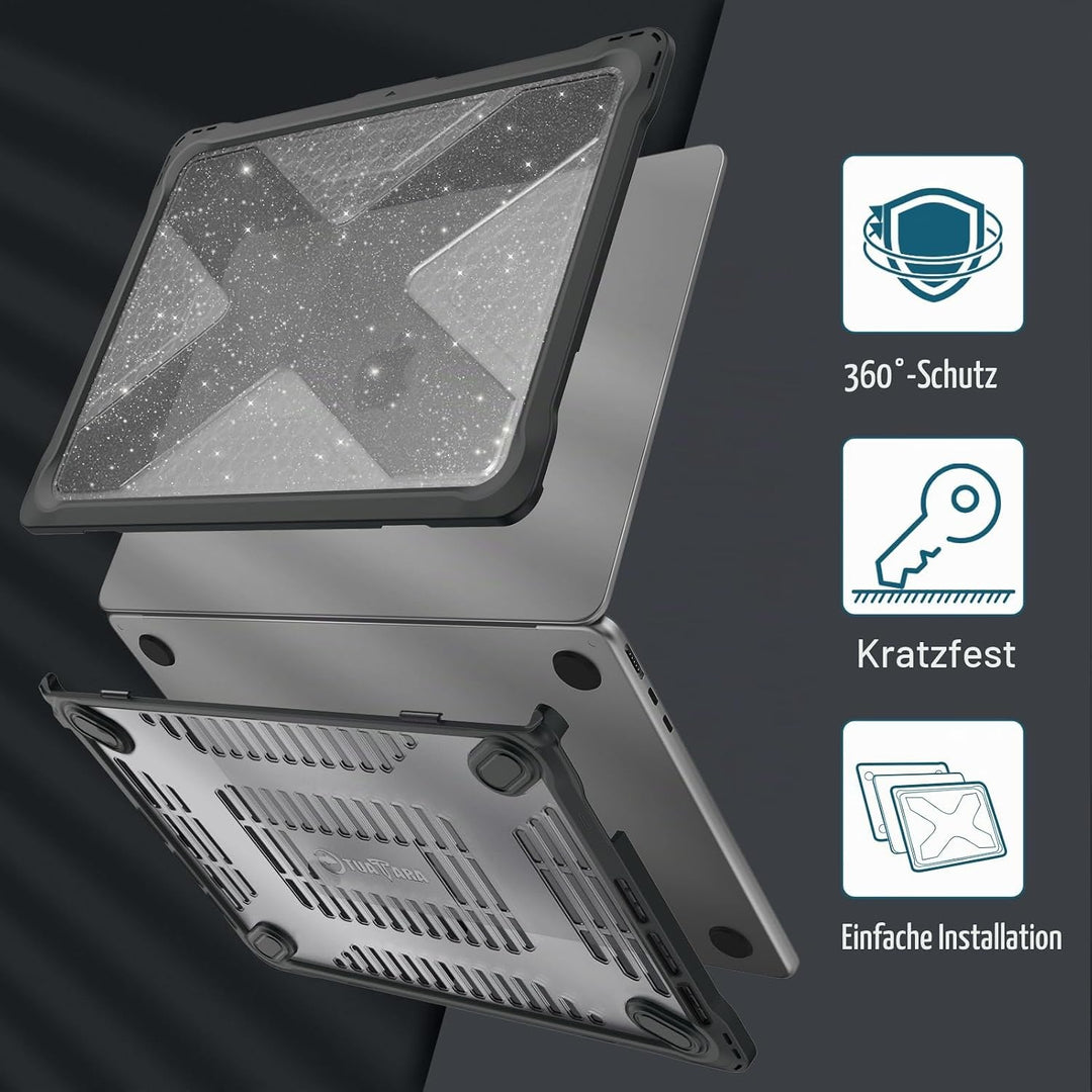 Fintie Hülle Kompatibel mit MacBook Air M5 M4 M3 M2 13.6" (2026-2022) A3449 A3240 A3113 A2681- Rugge