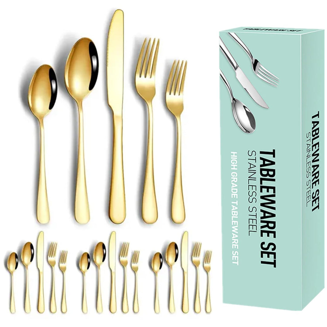 Besteck Set für 4 Personen, 20 teilig Essbesteck Set inkl. Messer, Gabel, Löffel für die Küche zu Ha