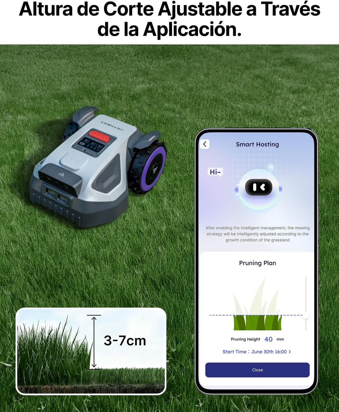 ANTHBOT M9 Mähroboter mit Regenschutz M9+Garage, M9+Garage