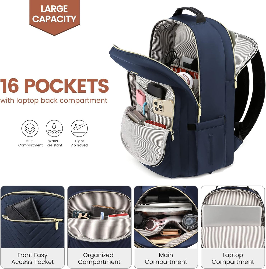 LOVEVOOK Laptop Rucksack Damen, 14 15,6 17,3 Zoll Laptoptasche Rucksack Damen Klein Wasserdicht Schu