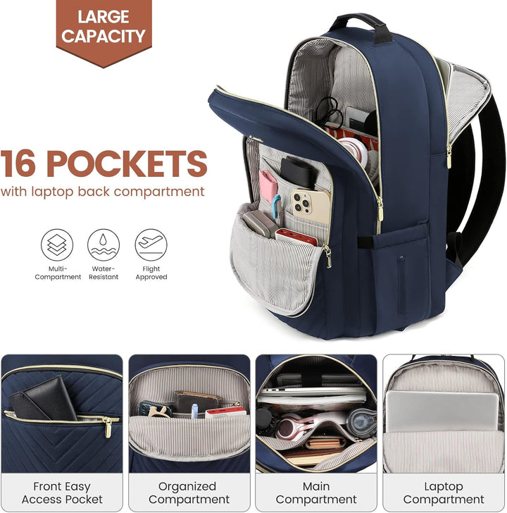 LOVEVOOK Laptop Rucksack Damen, 14 15,6 17,3 Zoll Laptoptasche Rucksack Damen Klein Wasserdicht Schu