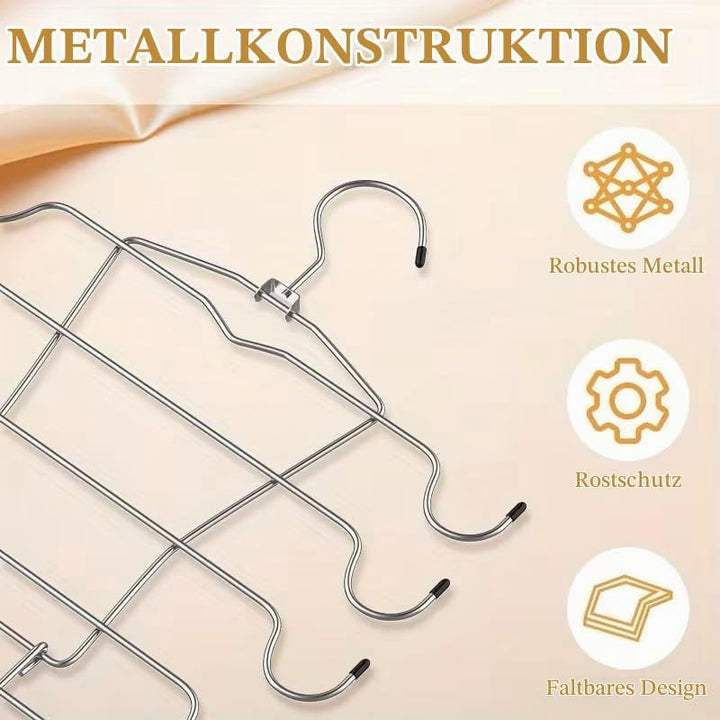 2 Stück Folding Platzsparende Kleiderbügel, 8 Etagen BH Aufbewahrung Metall Edelstahl Büge, rutschfe