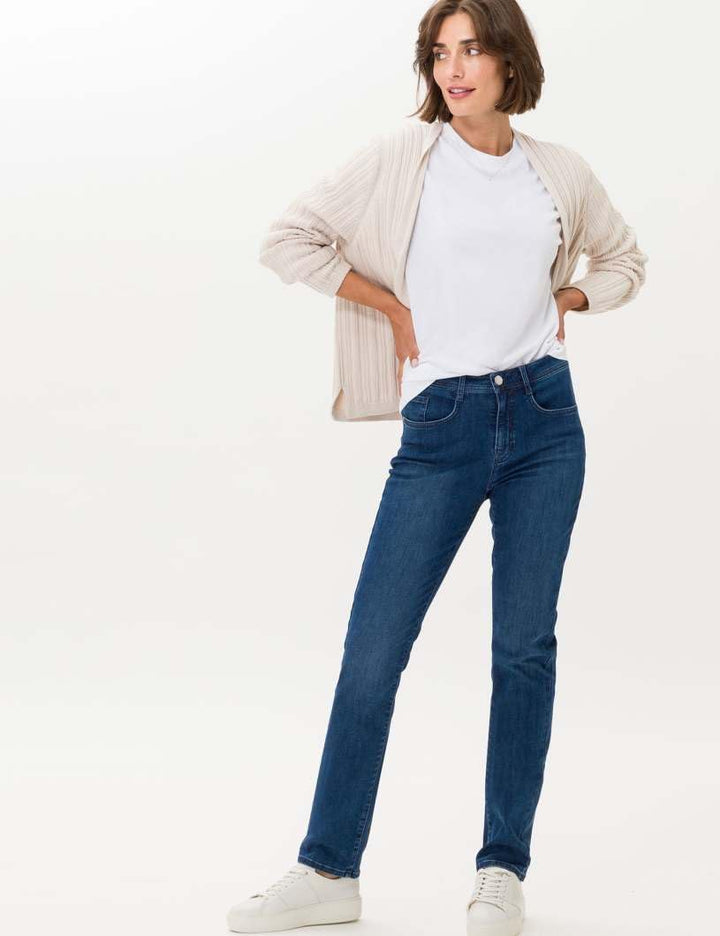 BRAX Damen Jeans Style Carola Premium Denim 32W / 30L Used Regular Blue, 32W / 30L Used Regular Blue