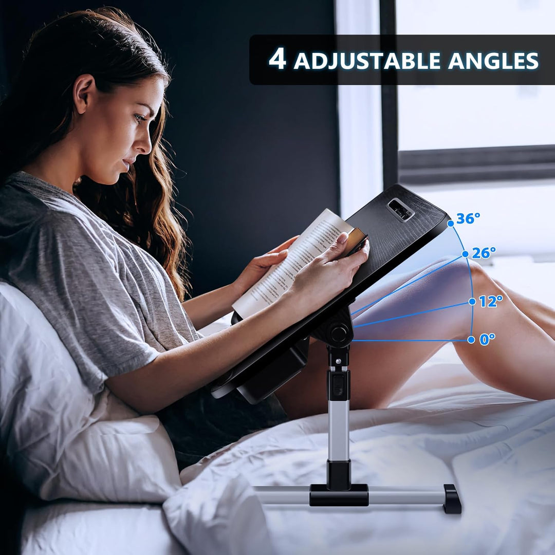 ICARE Laptoptisch, Höhenverstellbar, Winkelverstellbar, Betttisch Klappbar mit Laptop Kühler, Tablet