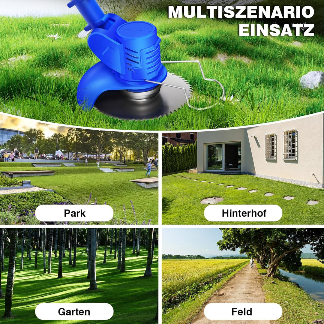 Akku Rasentrimmer mit Akku 21V Freischneider Elektrischer Rasentrimmer Mit Batterien Akku Motorsense