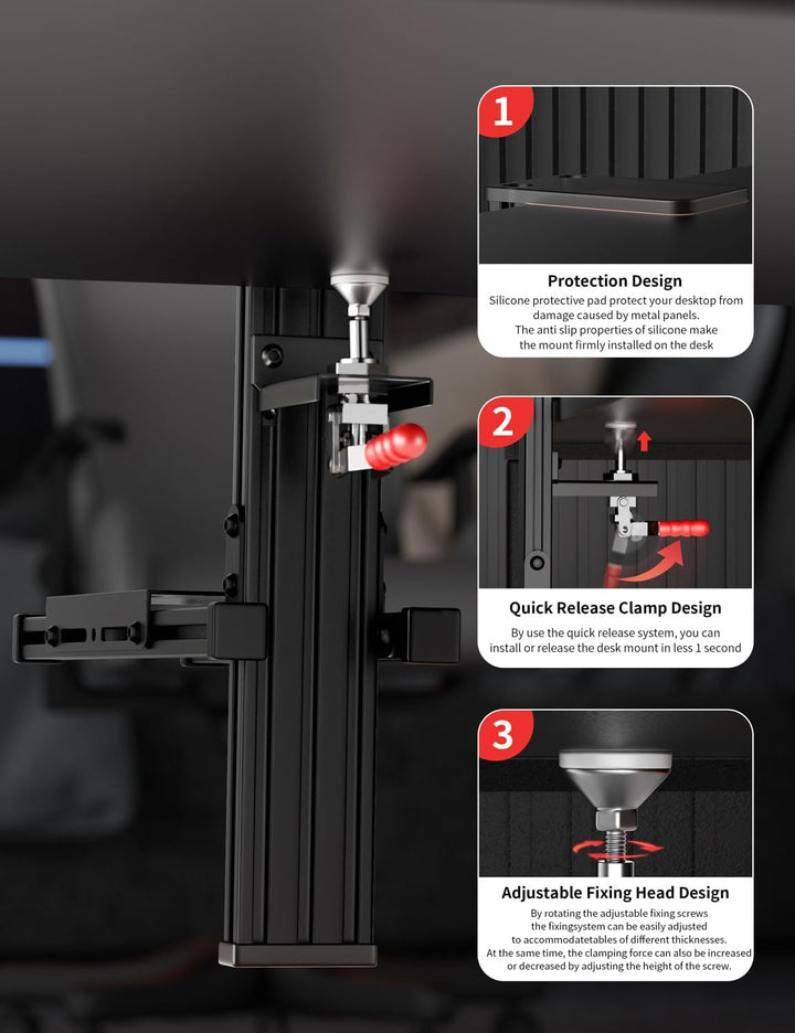 2er-Set Tischhalterung für Flight Sim HOTAS - Kompatibel mit Logitech X56/X52/X52 Pro, Thrustmaster