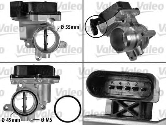 VALEO 700432 Drosselklappenstutzen Anzahl der Pins : 5 mit Dichtung: YES Gemüse Abgasemission Standa