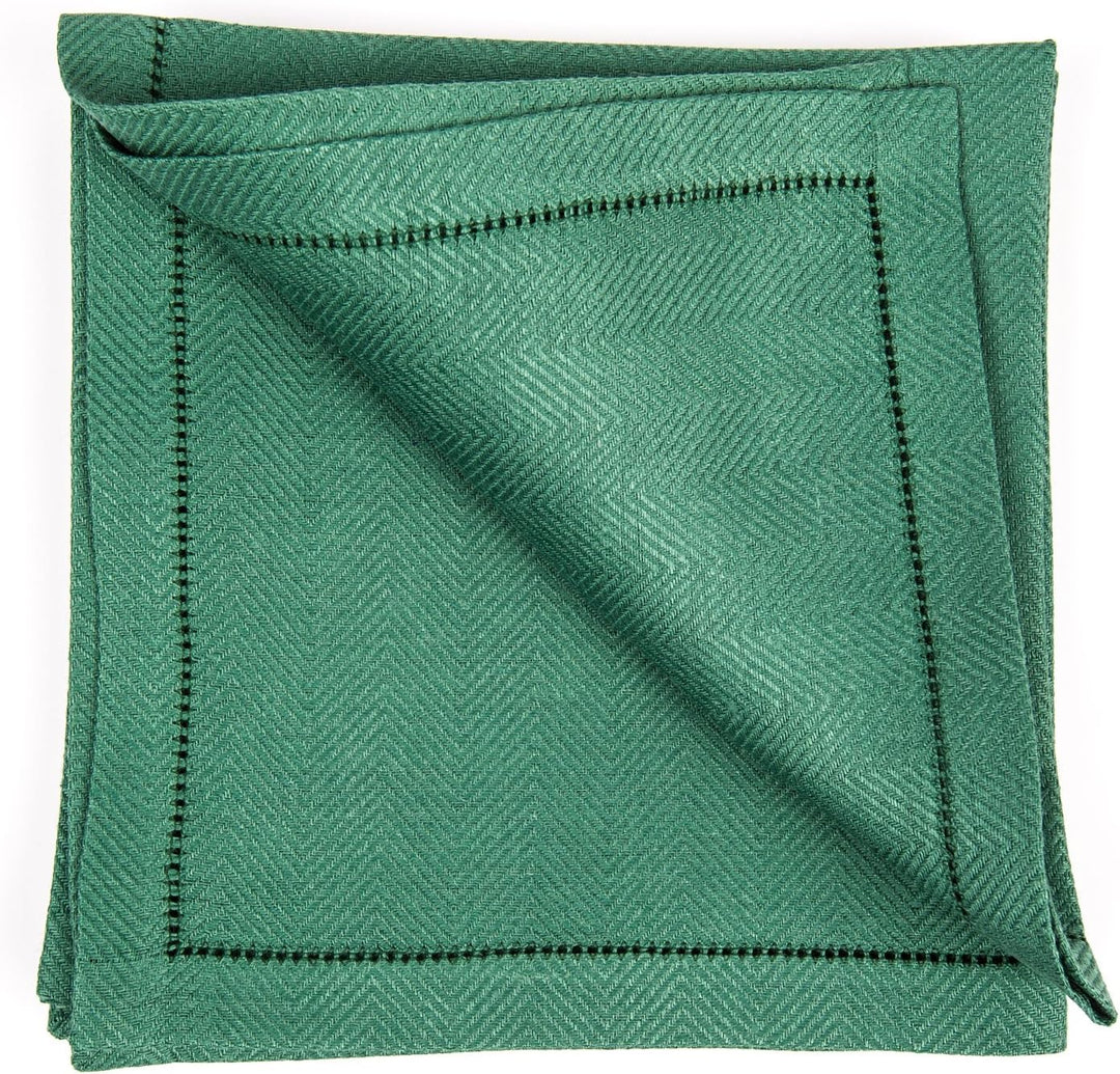 Linenme Emilia X4 Servietten, 45,7 x 45,7 cm dunkelgrün