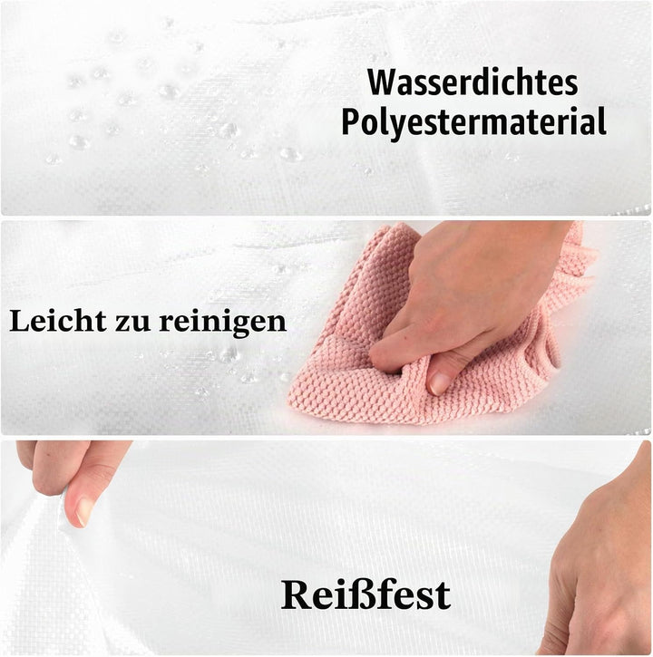 Withosent 100L Aufbewahrungstasche Gross Gewebt, 6er Transparente Wasserdicht Umzugstaschen mit Reis