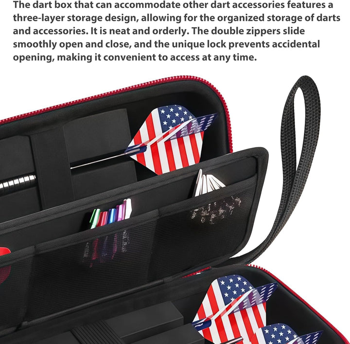 GOEDCH Dart Taschen: Darttasche für 16 Darts, Dartpfeiletui für 16 Darts und Weiteres Zubehör, Dart
