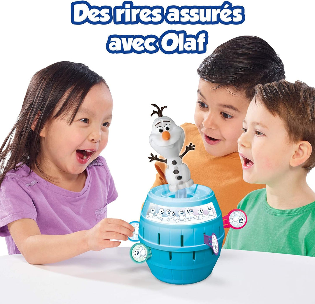 TOMY T73038 Pop Up Olaf Kinder Brettspiel, Familien- und Vorschulkinderspiel, Action-Spiel für Kinde