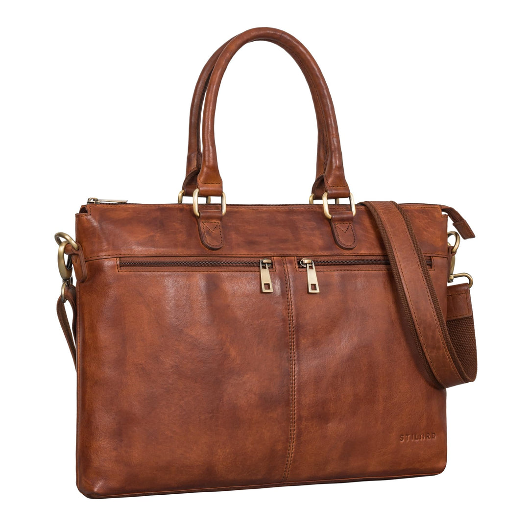 STILORD 'Bailey' Business Laptoptasche Leder 15 Zoll Gross für Arbeit Büro Meeting Vintage Notebookt