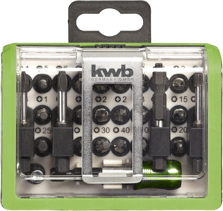 kwb Extreme Force Bit-Box – 28-tlg. inkl. schlagfeste Bits, Bit-Halter und 44652 Zoll Steckschlüssel