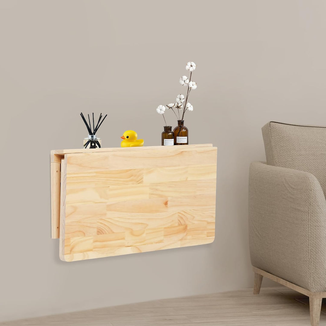 Wandklapptisch,Wandmontierter Klapptisch aus Kiefernholz, faltbar &amp; platzsparend, Für Balkon, Büro,