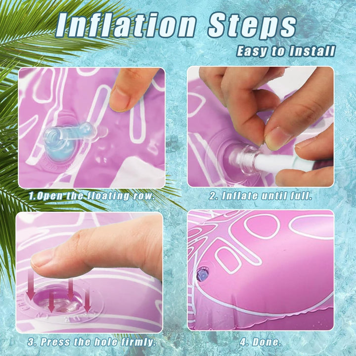 Aufblasbare Pool-Flösse – Aufblasbare Luftmatratze Pool in Pink, Schwimmende Matte mit Kopfstütze fü