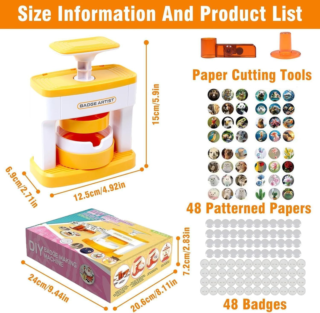 Button Maker Badge Machine 55mm (2.16Zoll) - DIY Buttonmaschine Abzeichen Macher Pin Badge Presse Ki