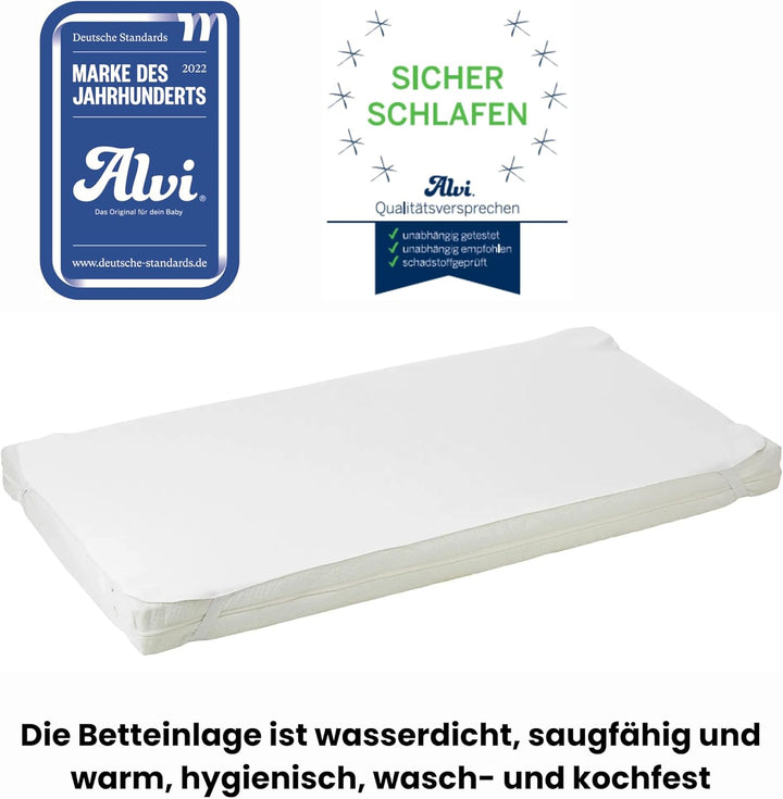 Alvi wasserdichte Betteinlage Molton/Molton 90 x 200 cm Weiss