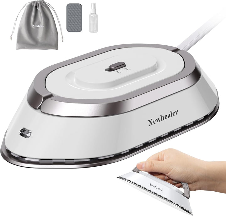 Newbealer Mini Reisebügeleisen mit umschaltbarer Spannung-220V/120V, Kompaktes Bügeleisen für Kleidu
