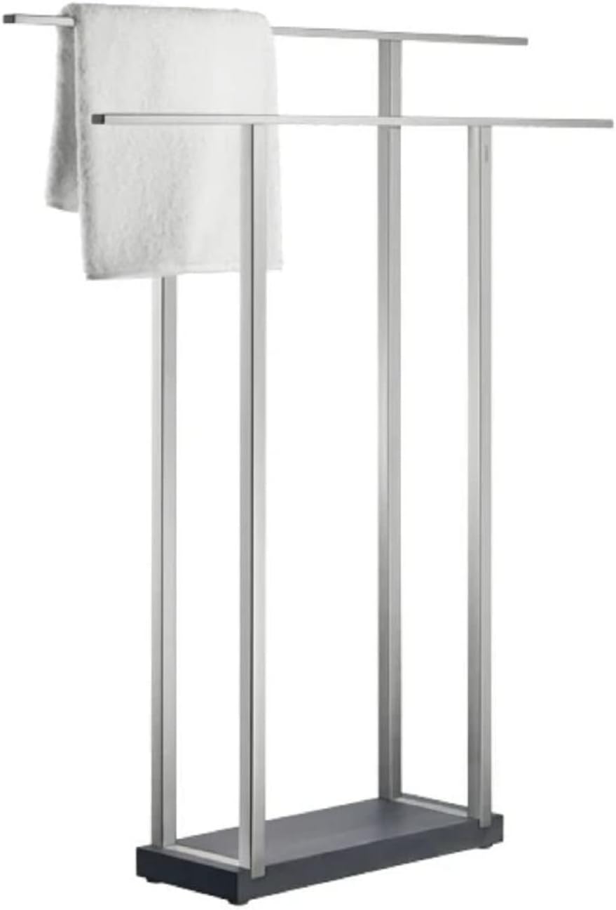 Blomus Menoto - Edelstahl Handtuchständer freistehend mit 2 Handtuchstangen (H 90 cm, B 75 cm, T 16